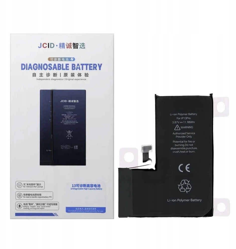 JCID diagnozuojama (naudota) „iPhone 13 Pro“ baterija, 3095 mAh (standartinė talpa)