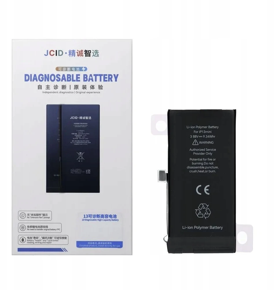 JCID diagnozuojama (naudota) „iPhone 13 Mini“ baterija 2406 mAh (standartinė talpa)
