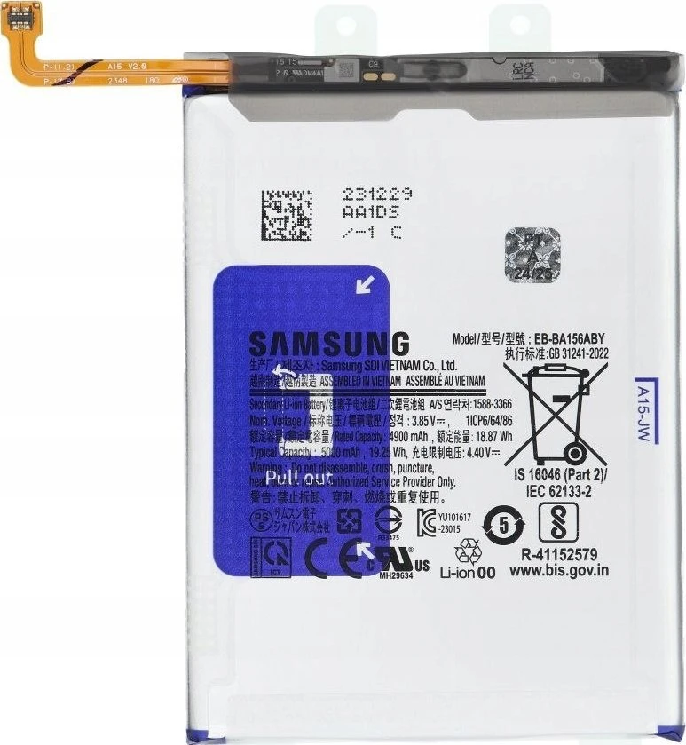 „ServicePack Bateria EB-BA156ABY“ arba „SAMSUNG A15 A155F / A156B GH82-33639A“