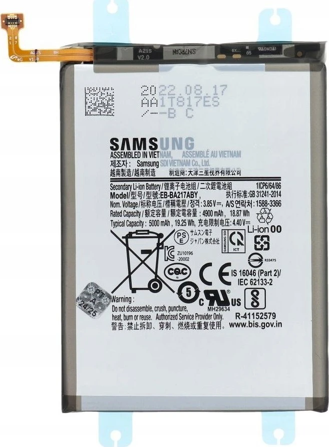 „Service Pack Bateria EB-BA217ABY“ arba „SAMSUNG A13/A04s/A13/A13 5G/A127 GH82-22989A“
