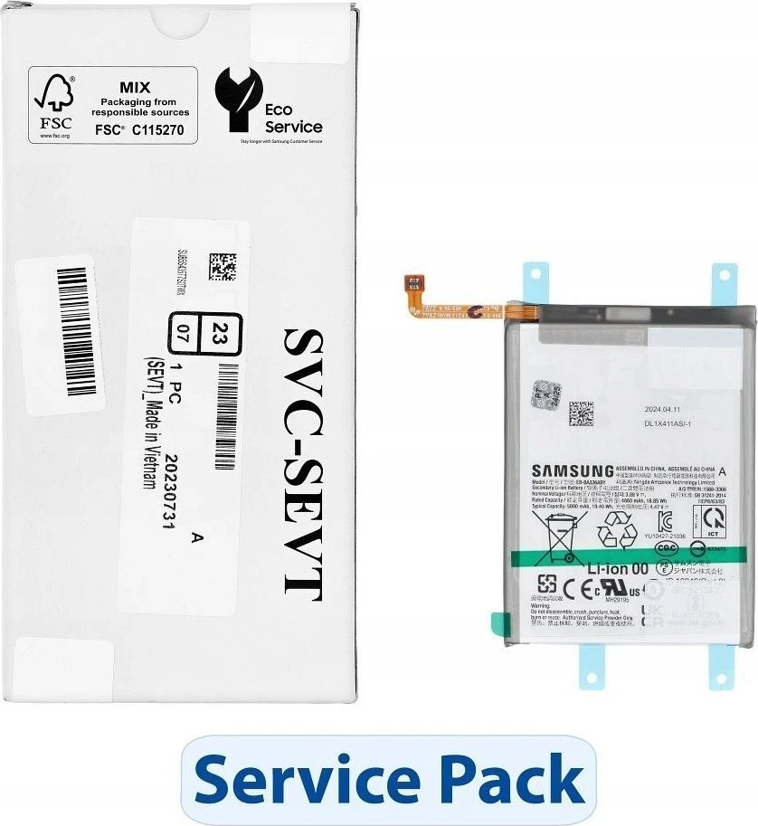 „ServicePack Baterija EB-BA336ABY“, skirta „SAMSUNG A53 5G A536B GH82-28027A“