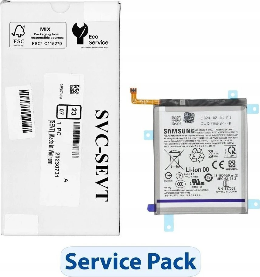 „ServicePack Bateria EB-BA525ABY“ arba „SAMSUNG A52/A52S/S20 FE GH82-24205A“