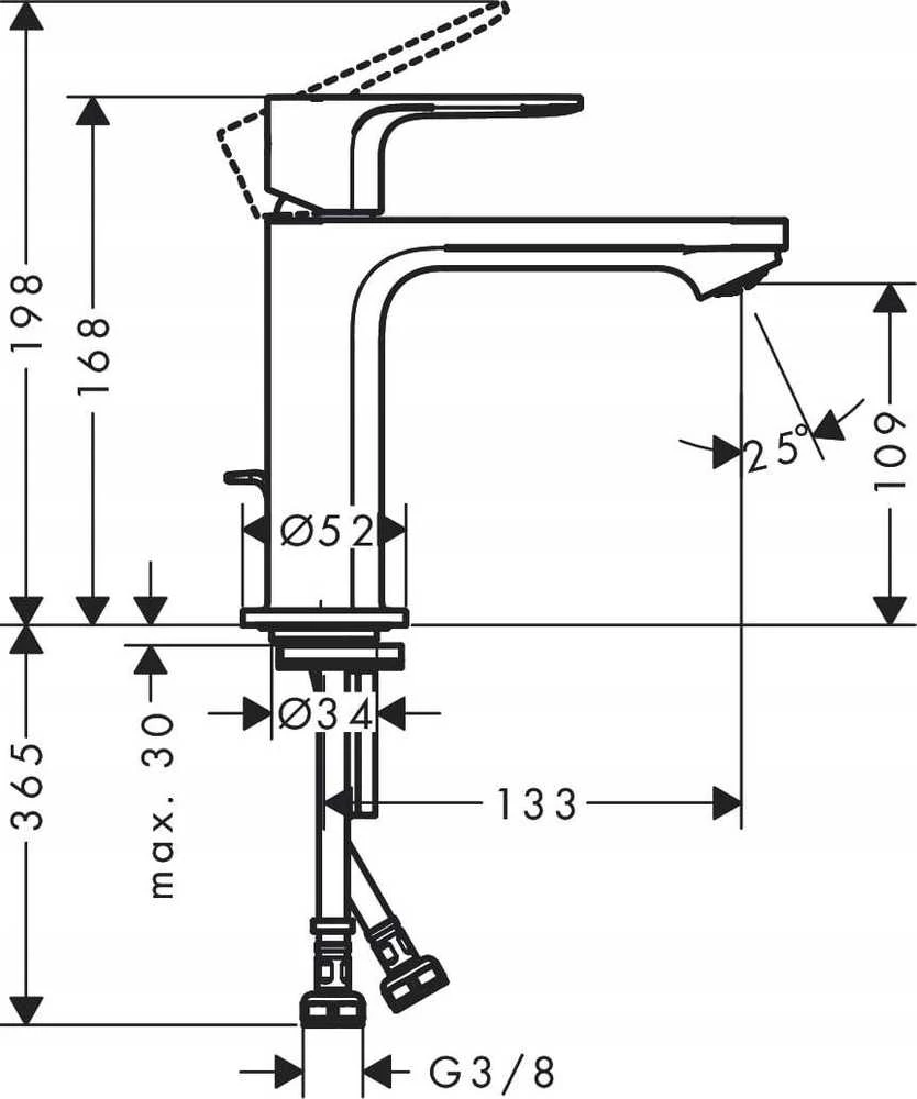 Praustuvo maišytuvas Hansgrohe Rebris S 72517000, chromo