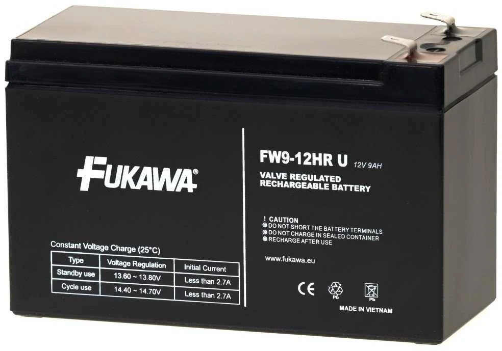 Akumuliatorius - FUKAWA FW 9-12 HRU (12 V / 9 Ah - Faston 250), 5 metų tarnavimo laikas