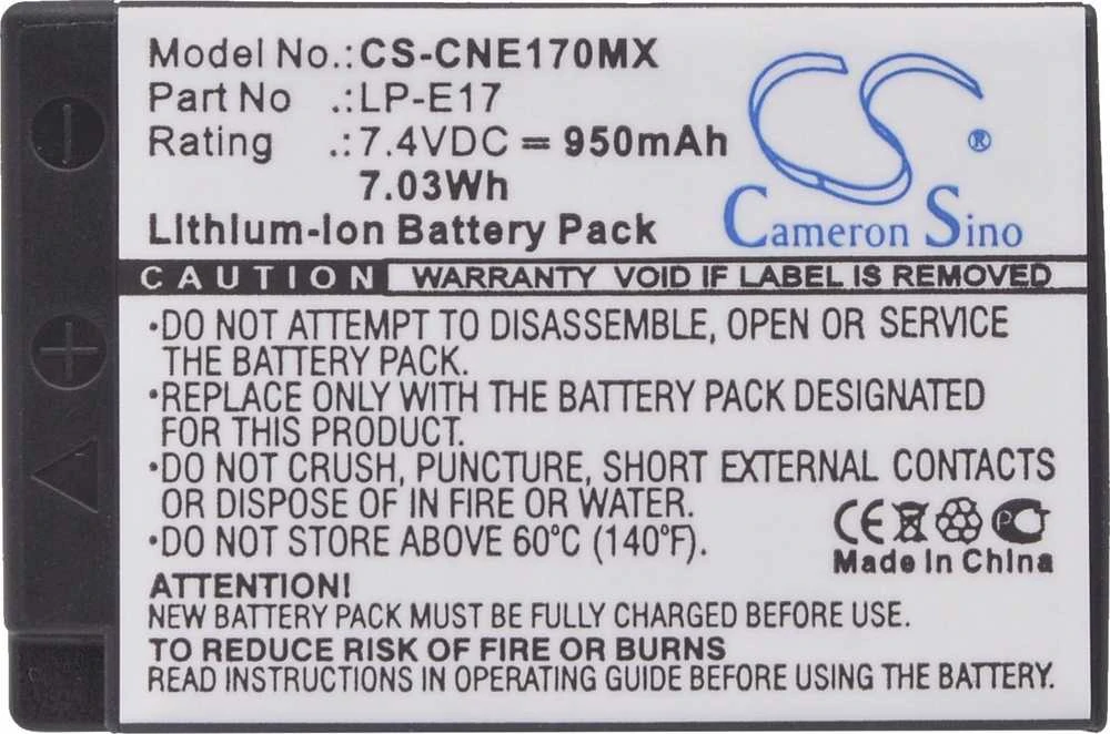 Cameron Sino Akumuliatorius Bateria Lp-e17 / Lc-e17 / Lc-e17c Do Canon Eos / Cs-cne170mx