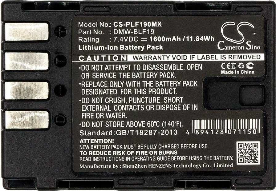 Akumuliatorius Cameron Sino Akumuliatorius Bateria Typu Dmw-blf19 / Dmw-blf19e Do Panasonic / Cs-plf190mx