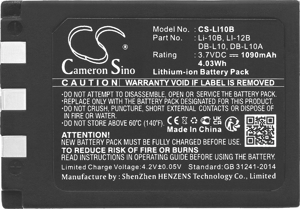 Cameron Sino Akumuliatorius Bateria Typu Li-10b Li-12b Do Olympus / Db-l10 Db-l10a Do Sanyo / Cs-li10b