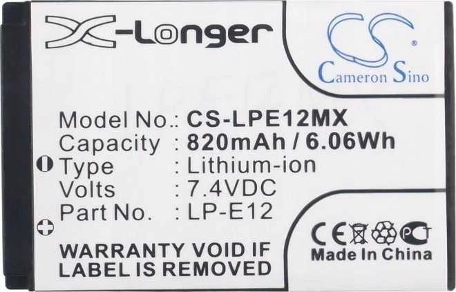 Cameron Sino Akumuliatorius Bateria Typu Lp-e12 / Lc-e12 Do Canon / Cs-lpe12mx