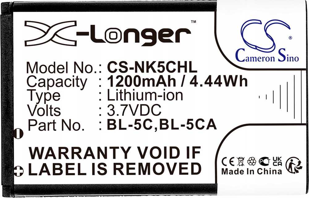 Baterija Cameron Sino Baterijos tipas Teltonika Bl-5c-h Lark Bl-6sp Nokia Bl-5c Bl-5ca / Cs-nk5chl