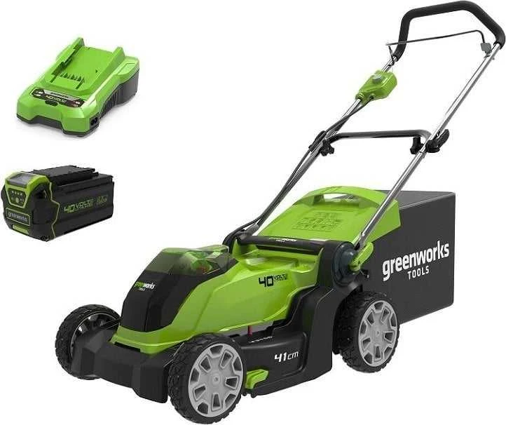 Greenworks G40LM41K4 žoliapjovė  41cm 40V (su 4Ah akumuliatoriumi ir krovikliu)