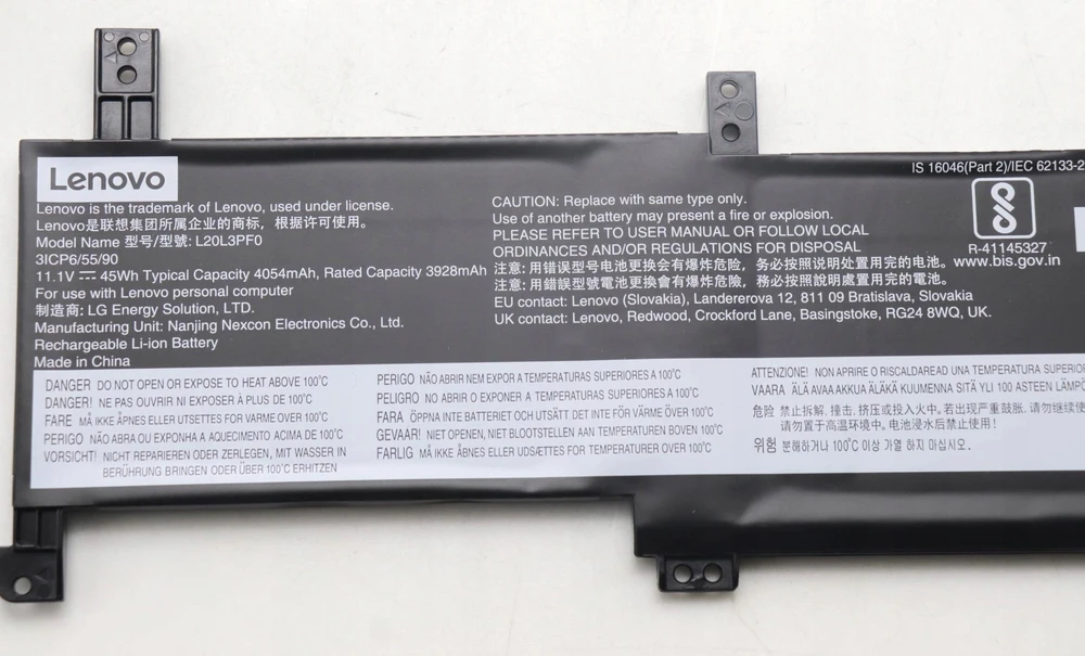 Lenovo 45 Wh 3 celių nešiojamojo kompiuterio baterija, 11,1 V