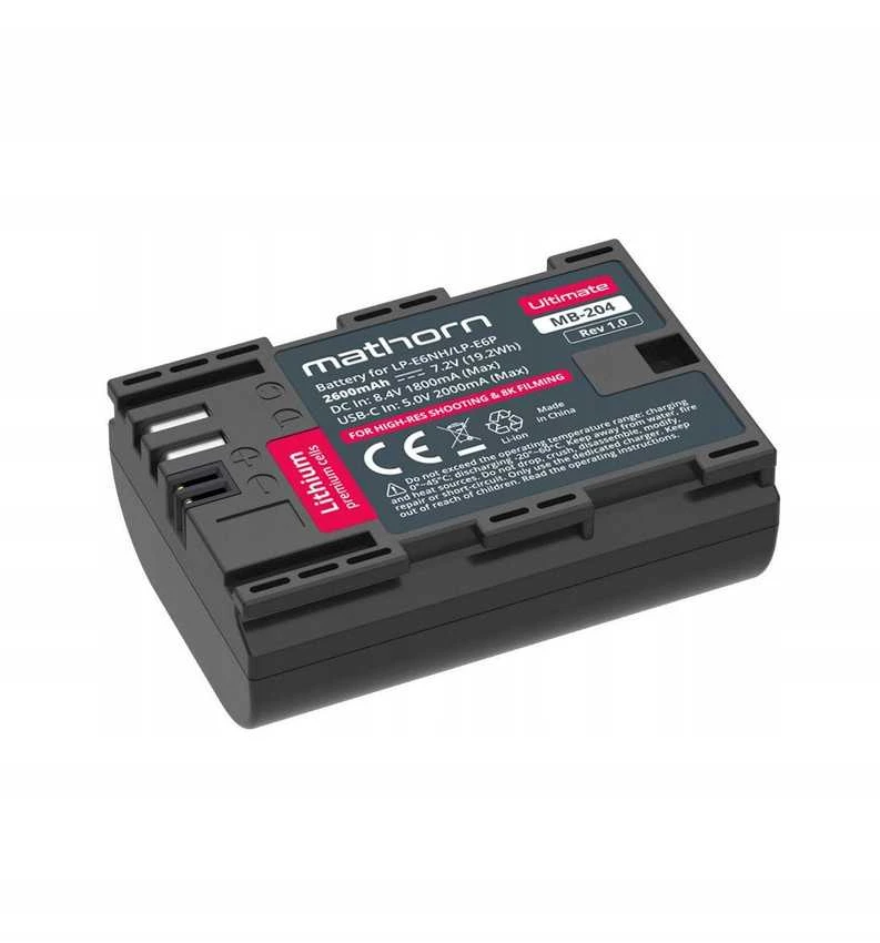 Mathorn Baterija Mathorn MB-204 Ultimate 2600mAh USB-C pakaitinis LP-E6NH/E6P