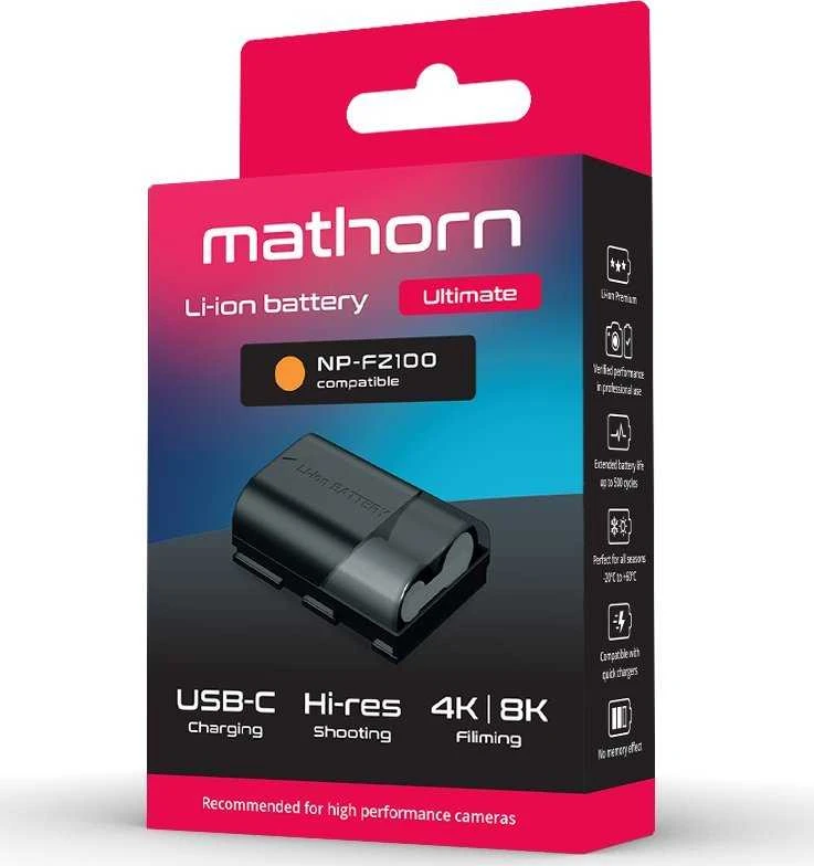 Mathorn Baterija Mathorn MB-224 Ultimate 2600mAh USB-C pakaitinė NP-FZ100 (Naujiena!)