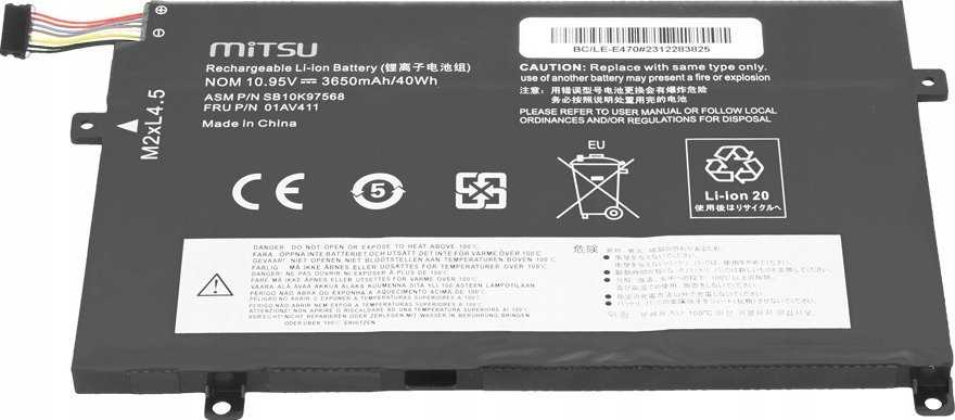 Baterija Mitsu Baterija 01AV411, skirta „Lenovo ThinkPad E470 E475“