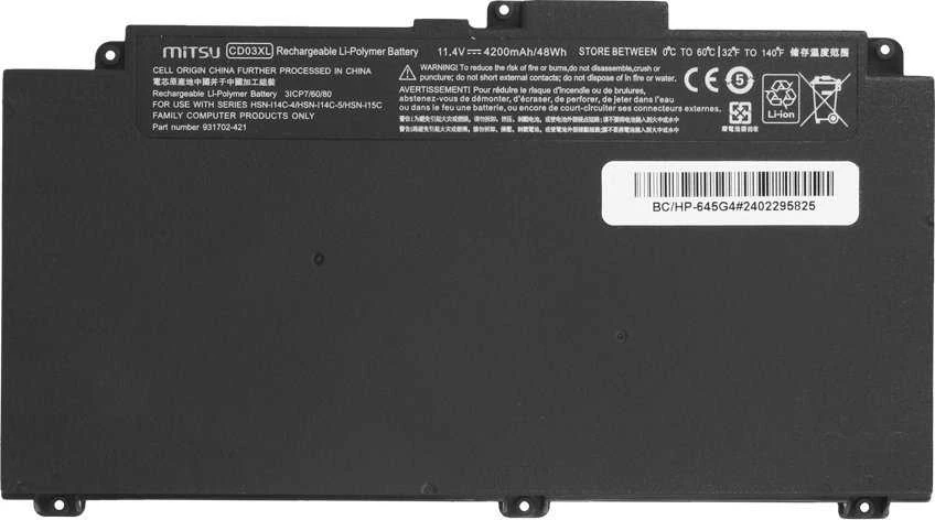Baterija CD03XL arba HP ProBook 645 650 G4 650 G5 640 650 G7 4200 mAh (48 Wh) 11,4 V