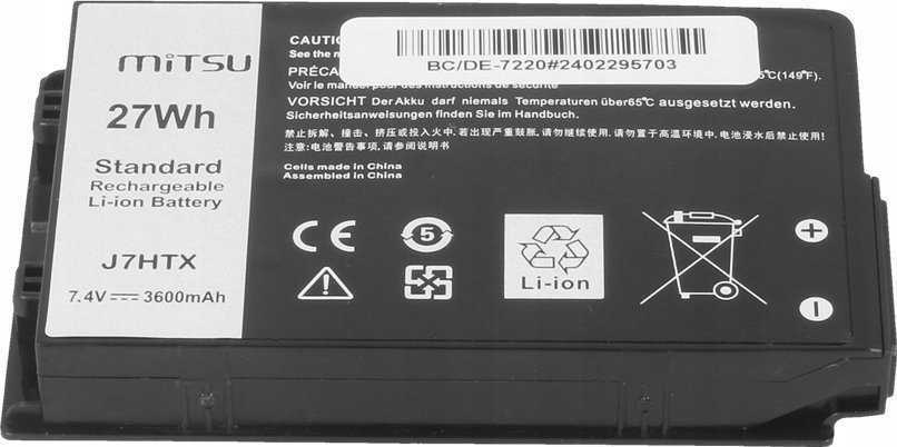 Baterija Mitsu Baterija J7HTX Dell Latitude 12 Rugged 7202 7212 7220 Planšetinis kompiuteris