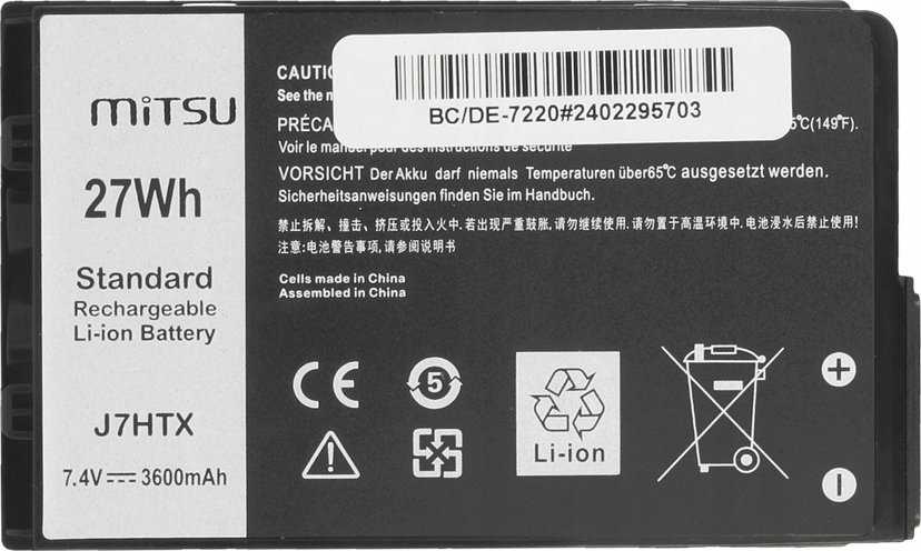 Baterija Mitsu Baterija J7HTX Dell Latitude 12 Rugged 7202 7212 7220 Planšetinis kompiuteris