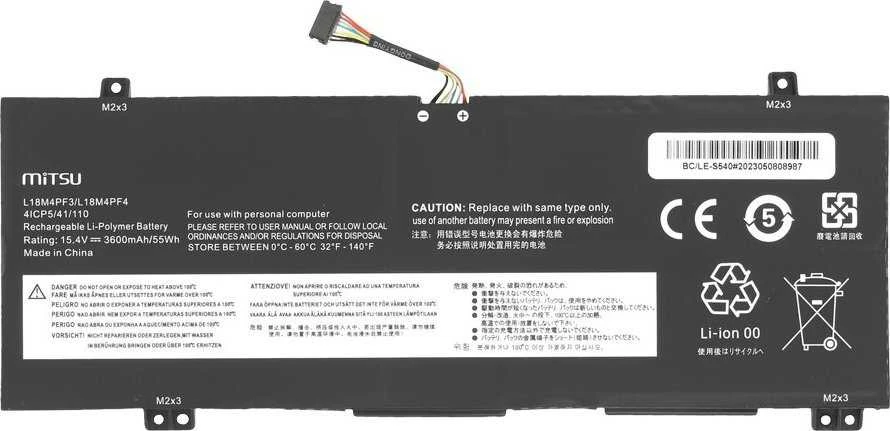 Baterija Mitsu Baterija L18M4PF3 L18C4PF4, skirta Lenovo IdeaPad S540