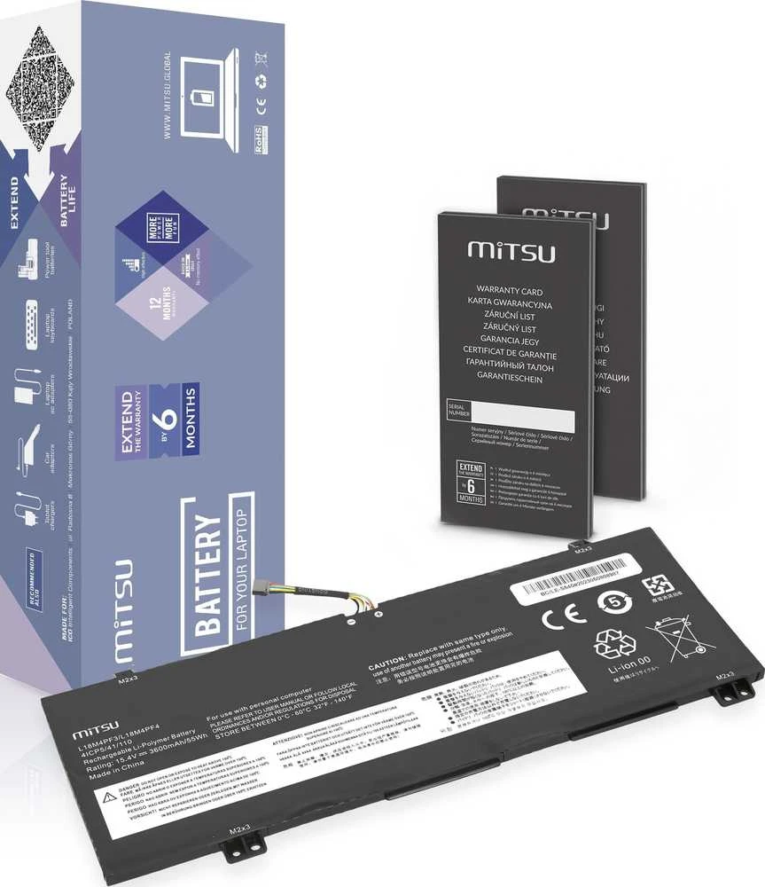 Baterija Mitsu Baterija L18M4PF3 L18C4PF4, skirta Lenovo IdeaPad S540