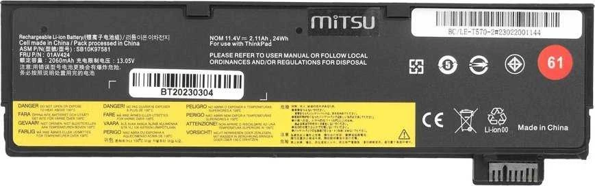 Bateria Mitsu Bateria SB10K97582 arba Lenovo ThinkPad T470 T570