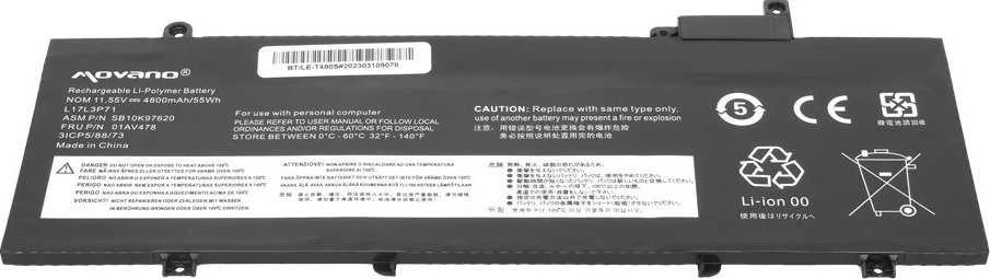Baterija Movano Baterija L17L3P71 01AV478 iš „Lenovo Thinkpad T480s“