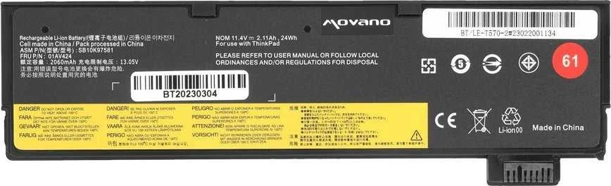 Baterija Movano Baterija SB10K97582, skirta Lenovo ThinkPad T470 T570