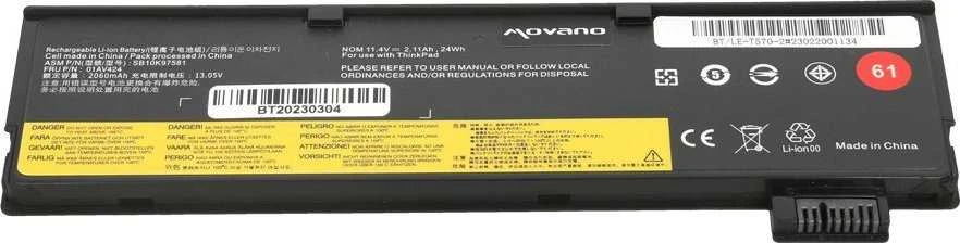 Baterija Movano Baterija SB10K97582, skirta Lenovo ThinkPad T470 T570