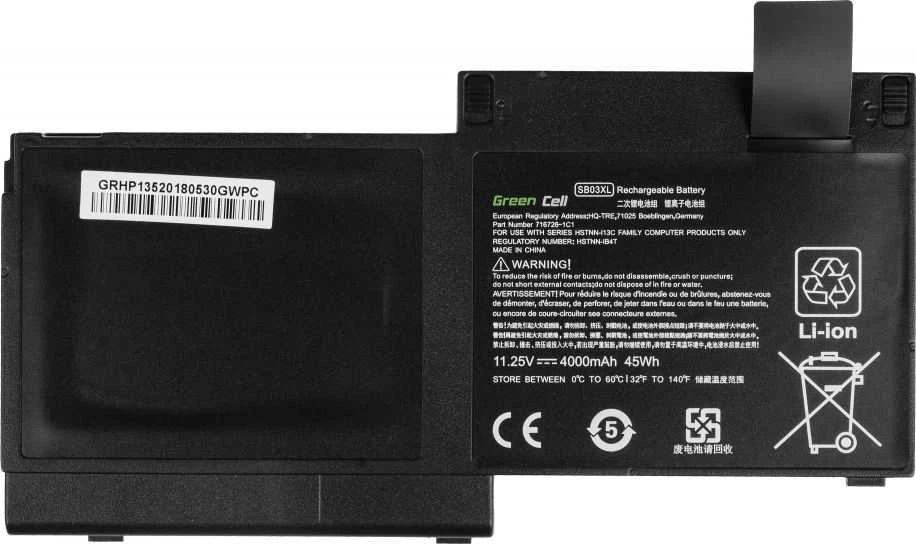 GREENCELL HP141 Žalias Cell Baterija, skirta HP EliteBook 720 G1 G2 820 G1 G2 / 11,25 V 4000 mAh