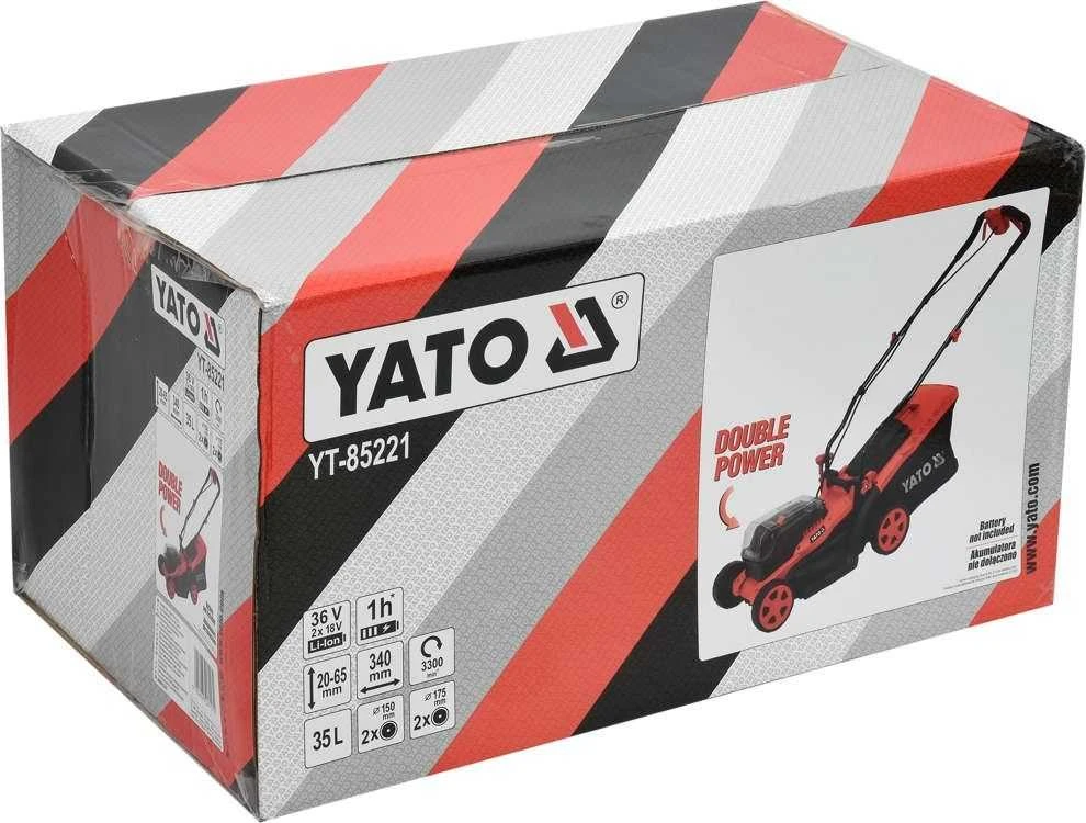 Akumuliatorinė vejapjovė Yato YT-85221; 2x18 V; (be akumuliatoriaus ir pakrovėjo)