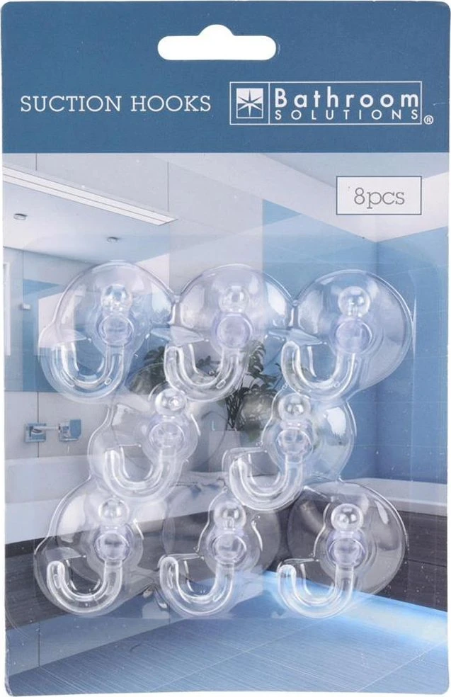 Bathroom Solutions Sieninis kabliukas su siurbtuku 3,5 cm 8 vnt.