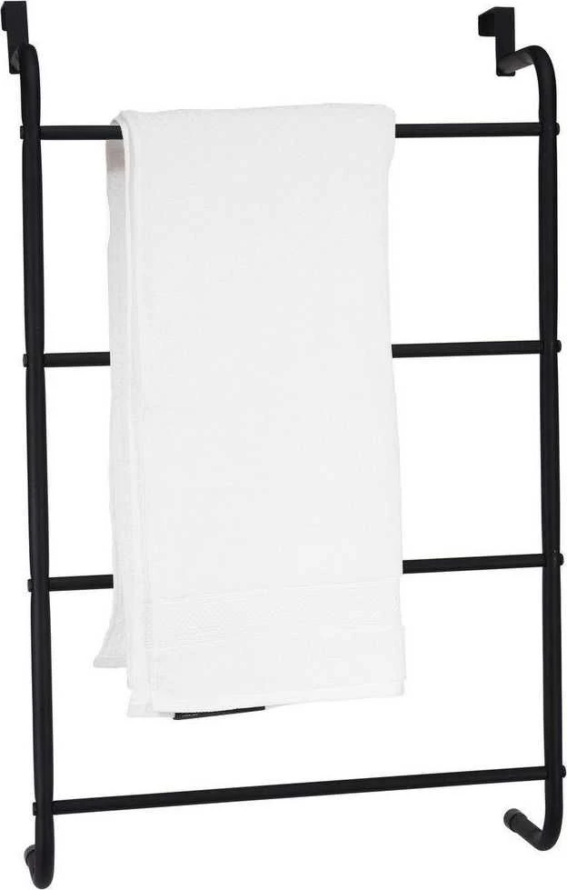 Bathroom Solutions Rankšluosčių kabykla ant durų, juoda, metalas