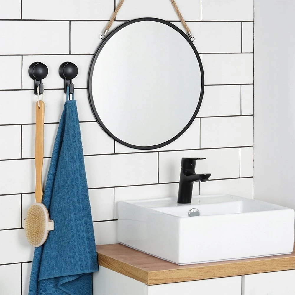 Bathroom Solutions Juodi siurbtukų kabliukai Vilde, 5,5 cm, 2 vnt.