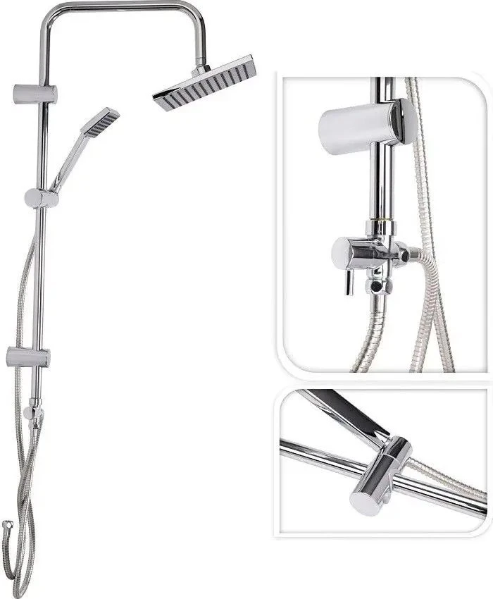 Bathroom Solutions Dušo kolonėlė su lietaus dušu, nerūdijančio plieno, aukštis 80 cm