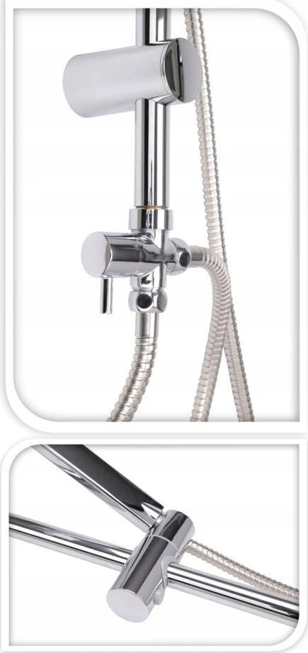 Bathroom Solutions Dušo kolonėlė su lietaus dušu, nerūdijančio plieno, aukštis 80 cm