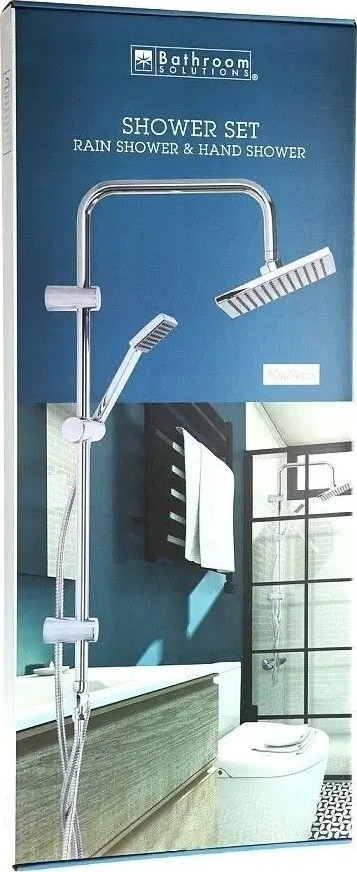 Bathroom Solutions Dušo kolonėlė su lietaus dušu, nerūdijančio plieno, aukštis 80 cm