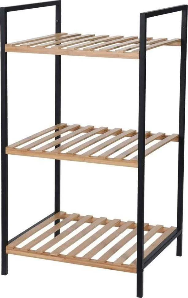 Excellent Houseware Vonios kambario lentyna bambukinis 3 aukštų 38x70x32,5 cm