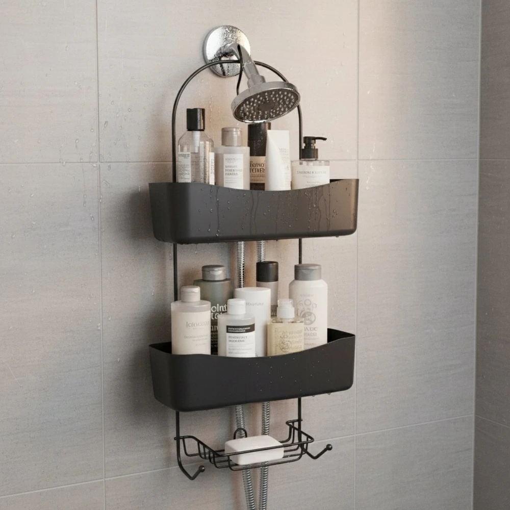 Bathroom Solutions ARC metalinė vonios lentyna, 24 x 12 x 59 cm