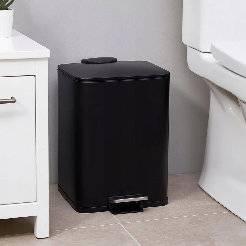 Bathroom Solutions DELTA metalinė šiukšliadėžė, juoda, 20 l