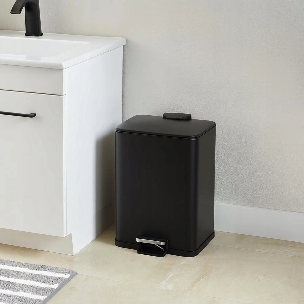 Bathroom Solutions DELTA metalinė šiukšliadėžė, juoda, 20 l
