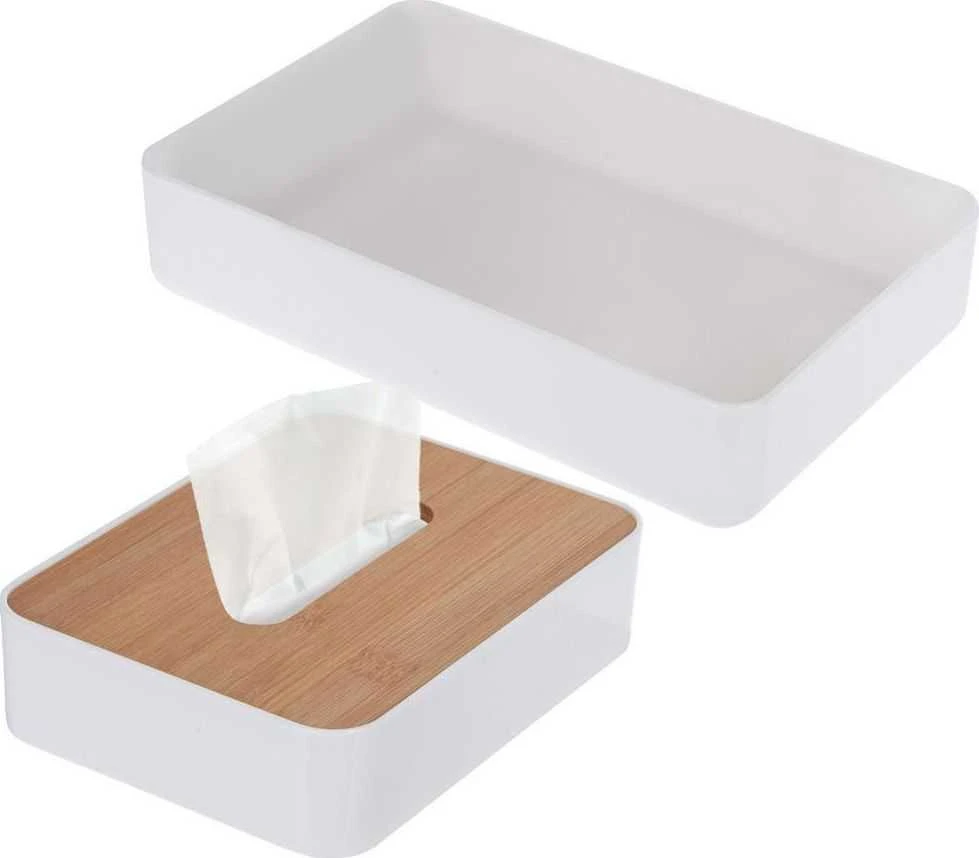 Bathroom Solutions Bamboo Kosmetikos laikiklis su bambuko dangteliu, 26 x 17 cm