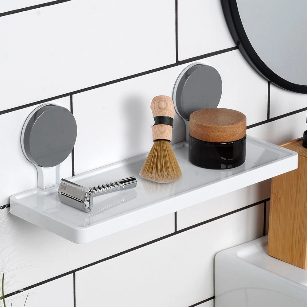 Bathroom Solutions Dušo lentyna 32x11,5x12 cm - Balta - Su siurbimo taurėmis