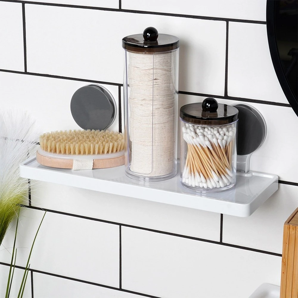 Bathroom Solutions Dušo lentyna 32x11,5x12 cm - Balta - Su siurbimo taurėmis