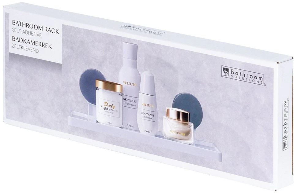 Bathroom Solutions Dušo lentyna 32x11,5x12 cm - Balta - Su siurbimo taurėmis