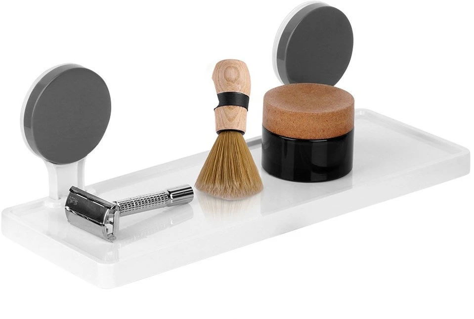 Bathroom Solutions Dušo lentyna 32x11,5x12 cm - Balta - Su siurbimo taurėmis