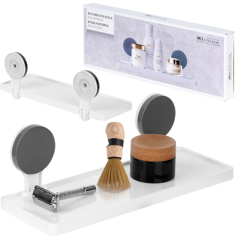 Bathroom Solutions Dušo lentyna 32x11,5x12 cm - Balta - Su siurbimo taurėmis