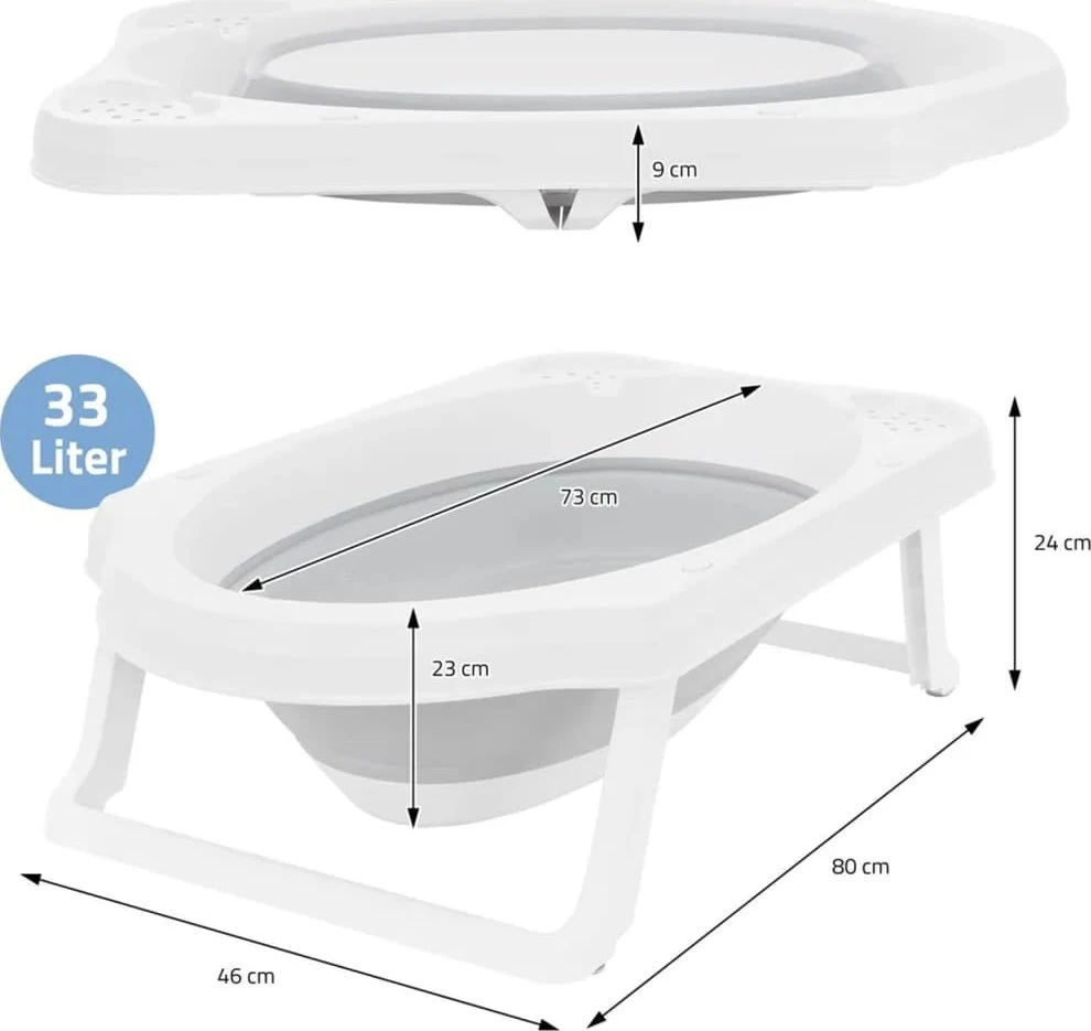 Bathroom Solutions Sulankstoma kūdikių vonelė 33L, tvirta ir saugi