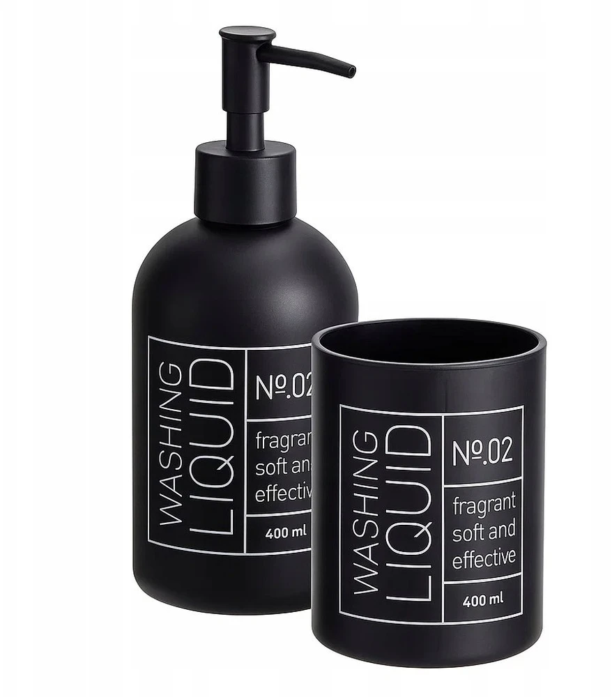 Bathroom Solutions Stiklinis muilo dozatorius ir dantų šepetėlių laikiklis ONYX