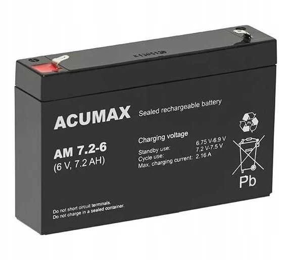 EMU BATTERY 6V 7.2AH/AM7.2-6 ACUMAX EMU