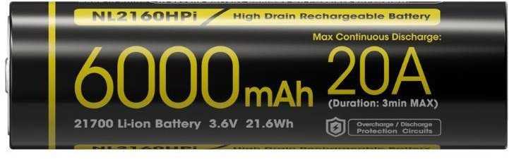 Ličio jonų 3,6 V / 6000 mAh akumuliatorius NL2160HPI NITECORE