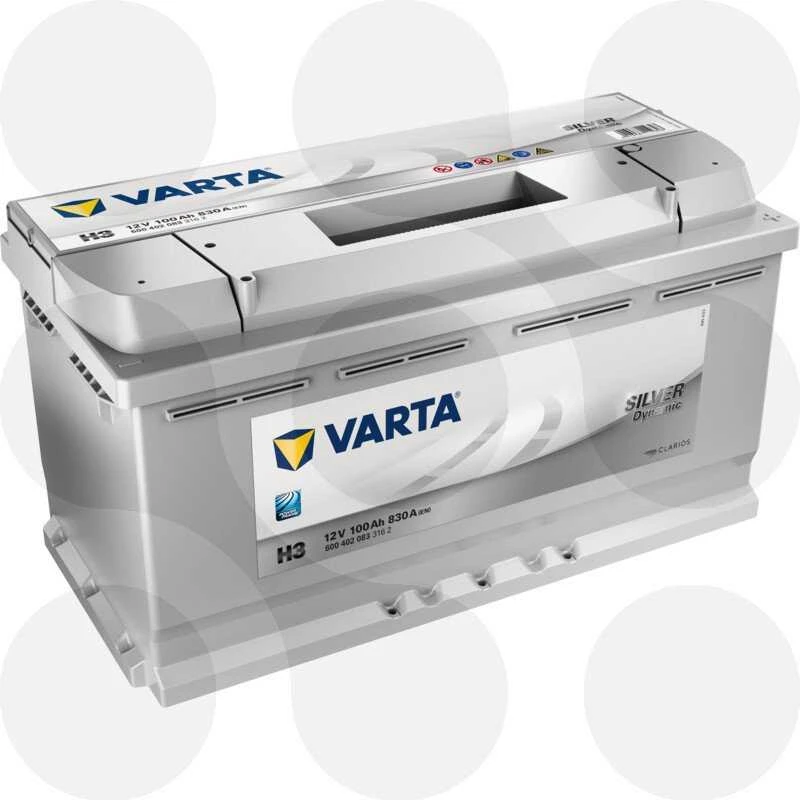 Varta Silver Dynamic H3 100Ah akumuliatorius iš viršaus